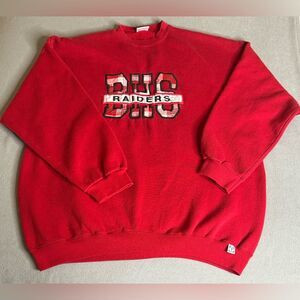 Vintage BHS Raiders Sweatshirt Discus Athletic Tag Made in USA Size 2XL Red